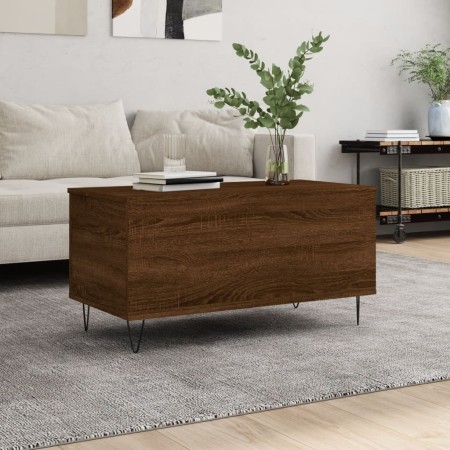 Mesa de centro madera contrachapada roble marrón 90x44,5x45 cm de , Mesas de centro - Ref: Foro24-830979, Precio: 67,07 €, De...