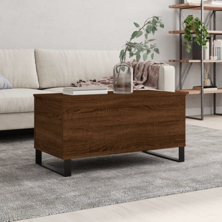 Mesa de centro madera contrachapada roble marrón 90x44,5x45 cm de , Mesas de centro - Ref: Foro24-830987, Precio: 60,54 €, De...