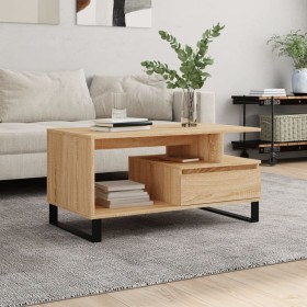 Mesa de centro madera contrachapada roble Sonoma 90x49x45 cm de , Mesas de centro - Ref: Foro24-831031, Precio: 63,32 €, Desc...