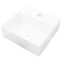 Square ceramic sink with faucet hole and white drain. by vidaXL, Sinks - Ref: Foro24-141940, Price: 49,31 €, Discount: %