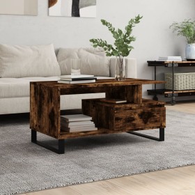 Mesa de centro madera contrachapada roble ahumado 90x49x45 cm de , Mesas de centro - Ref: Foro24-831033, Precio: 67,99 €, Des...