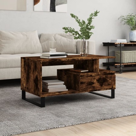 Mesa de centro madera contrachapada roble ahumado 90x49x45 cm de , Mesas de centro - Ref: Foro24-831033, Precio: 63,94 €, Des...