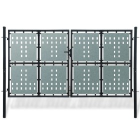 Puerta de valla de jardín negra 300x225 cm de vidaXL, Puertas de jardín - Ref: Foro24-141694, Precio: 562,99 €, Descuento: %