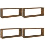 Cubic wall shelves 4 pcs smoked oak wood 60x15x23cm by , Shelves and shelves - Ref: Foro24-815925, Price: 46,50 €, Discount: %