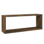 Cubic wall shelves 4 pcs smoked oak wood 60x15x23cm by , Shelves and shelves - Ref: Foro24-815925, Price: 46,50 €, Discount: %