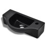 Lavabo de cerámica con orificio de grifo/desagüe negro de vidaXL, Lavabos - Ref: Foro24-141931, Precio: 73,43 €, Descuento: %