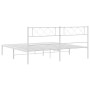 Estructura de cama con cabecero metal blanca 200x200 cm de , Camas y somieres - Ref: Foro24-372333, Precio: 103,99 €, Descuen...