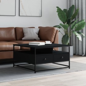 Black engineered wood coffee table 80x80x45 cm by , Coffee table - Ref: Foro24-835289, Price: 89,29 €, Discount: %