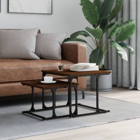 Stackable coffee table 2 pieces engineered wood brown oak by , Coffee table - Ref: Foro24-833372, Price: 31,99 €, Discount: %