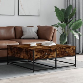 Smoked oak engineered wood coffee table 100x99x40 cm by , Coffee table - Ref: Foro24-835296, Price: 77,99 €, Discount: %