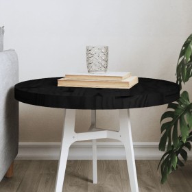 Round table top solid black pine wood Ø50x3 cm by , Table tops - Ref: Foro24-833663, Price: 52,99 €, Discount: %