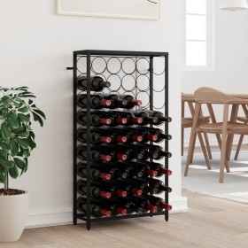 Wine rack for 45 bottles black wrought iron 54x18x100 cm by , Wine racks - Ref: Foro24-358367, Price: 109,11 €, Discount: %