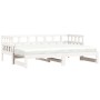 Trundle sofa bed solid white pine wood 80x200 cm by , Beds and slatted bases - Ref: Foro24-836208, Price: 185,81 €, Discount: %