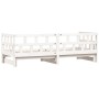 Trundle sofa bed solid white pine wood 80x200 cm by , Beds and slatted bases - Ref: Foro24-836208, Price: 185,81 €, Discount: %