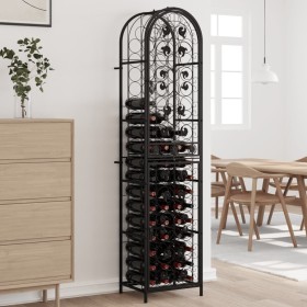 Wine rack for 73 bottles black wrought iron 45x36x200 cm by , Wine racks - Ref: Foro24-358371, Price: 197,99 €, Discount: %