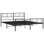 Black metal headboard and footboard bed frame 180x200 cm by , Beds and slatted bases - Ref: Foro24-372201, Price: 112,78 €, D...