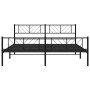 Black metal headboard and footboard bed frame 180x200 cm by , Beds and slatted bases - Ref: Foro24-372201, Price: 112,78 €, D...