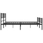 Black metal headboard and footboard bed frame 180x200 cm by , Beds and slatted bases - Ref: Foro24-372201, Price: 112,78 €, D...