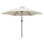 White sand steel pole umbrella 3 m by , Umbrellas - Ref: Foro24-40770, Price: 61,99 €, Discount: %