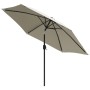 White sand steel pole umbrella 3 m by , Umbrellas - Ref: Foro24-40770, Price: 61,99 €, Discount: %