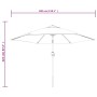 White sand steel pole umbrella 3 m by , Umbrellas - Ref: Foro24-40770, Price: 61,99 €, Discount: %