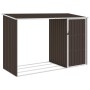 Cobertizo de jardín leña marrón acero galvanizado 245x98x159cm de , Cobertizos - Ref: Foro24-46296, Precio: 175,57 €, Descuen...