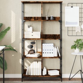 Smoked oak engineered wood shelf 78.5x33x153 cm by , Bookcases and shelves - Ref: Foro24-835256, Price: 76,97 €, Discount: %