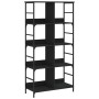 Black engineered wood shelf 78.5x33x153 cm by , Bookcases and shelves - Ref: Foro24-835254, Price: 59,99 €, Discount: %