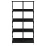 Black engineered wood shelf 78.5x33x153 cm by , Bookcases and shelves - Ref: Foro24-835254, Price: 59,99 €, Discount: %