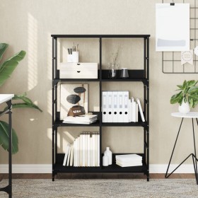 Black engineered wood shelf 78.5x33x117.5 cm by , Bookcases and shelves - Ref: Foro24-835249, Price: 65,99 €, Discount: %