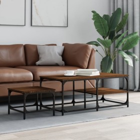 Stackable coffee tables 2 pieces engineered wood brown oak by , Coffee table - Ref: Foro24-835398, Price: 48,10 €, Discount: %