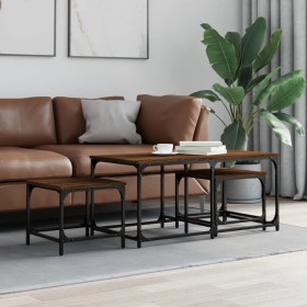 Stackable coffee tables 3 pieces engineered wood brown oak by , Coffee table - Ref: Foro24-835393, Price: 60,42 €, Discount: %