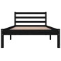 Solid black pine wood bed frame 90x190 cm by , Beds and slatted bases - Ref: Foro24-810399, Price: 85,41 €, Discount: %