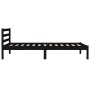 Solid black pine wood bed frame 90x190 cm by , Beds and slatted bases - Ref: Foro24-810399, Price: 85,41 €, Discount: %