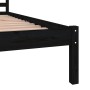 Solid black pine wood bed frame 90x190 cm by , Beds and slatted bases - Ref: Foro24-810399, Price: 85,41 €, Discount: %