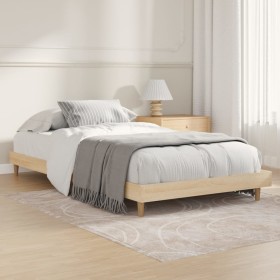 Sonoma oak engineered wood bed frame 90x200 cm by , Beds and slatted bases - Ref: Foro24-832064, Price: 80,25 €, Discount: %