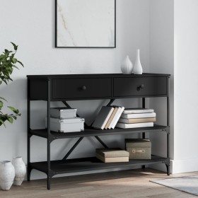 Console table with drawers and shelves black engineered wood by , Side tables - Ref: Foro24-833403, Price: 104,47 €, Discount: %