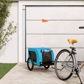 Pet Bicycle Trailer Iron Oxford Cloth Blue Black by , pet strollers - Ref: Foro24-94002, Price: 96,99 €, Discount: %