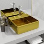 Lavabo con orificio para grifo 38x30x11,5 cm cerámica dorado de , Lavabos - Ref: Foro24-143488, Precio: 77,28 €, Descuento: %