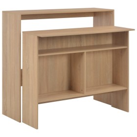 Mesa alta de bar con 2 tableros roble 130x40x120 cm de , Mesas de cocina y de comedor - Ref: Foro24-280219, Precio: 195,99 €,...