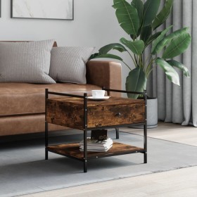 Smoked oak engineered wood coffee table 50x50x50 cm by , Coffee table - Ref: Foro24-833967, Price: 46,57 €, Discount: %