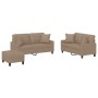 Cappuccino synthetic leather 3-piece sofa set with cushions by , Sofas - Ref: Foro24-3201377, Price: 562,24 €, Discount: %