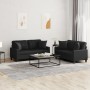 2-piece black synthetic leather sofa set with cushions by , Sofas - Ref: Foro24-3201368, Price: 498,27 €, Discount: %