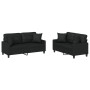 2-piece black synthetic leather sofa set with cushions by , Sofas - Ref: Foro24-3201368, Price: 497,08 €, Discount: %