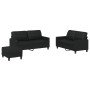 3-piece black synthetic leather sofa set with cushions by , Sofas - Ref: Foro24-3201363, Price: 522,70 €, Discount: %