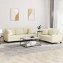 Sofagarnitur mit Kissen 2-teilig aus cremefarbenem Kunstleder von , Sofas - Ref: Foro24-3201389, Preis: 497,07 €, Rabatt: %