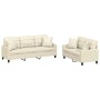 Sofa set with cushions 2 pieces cream-colored synthetic leather by , Sofas - Ref: Foro24-3201389, Price: 497,07 €, Discount: %