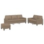 Cappuccino synthetic leather 3-piece sofa set with cushions by , Sofas - Ref: Foro24-3201427, Price: 544,80 €, Discount: %