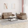 Cappuccino synthetic leather 2-piece sofa set with cushions by , Sofas - Ref: Foro24-3201412, Price: 439,70 €, Discount: %