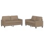 Cappuccino synthetic leather 2-piece sofa set with cushions by , Sofas - Ref: Foro24-3201412, Price: 439,70 €, Discount: %